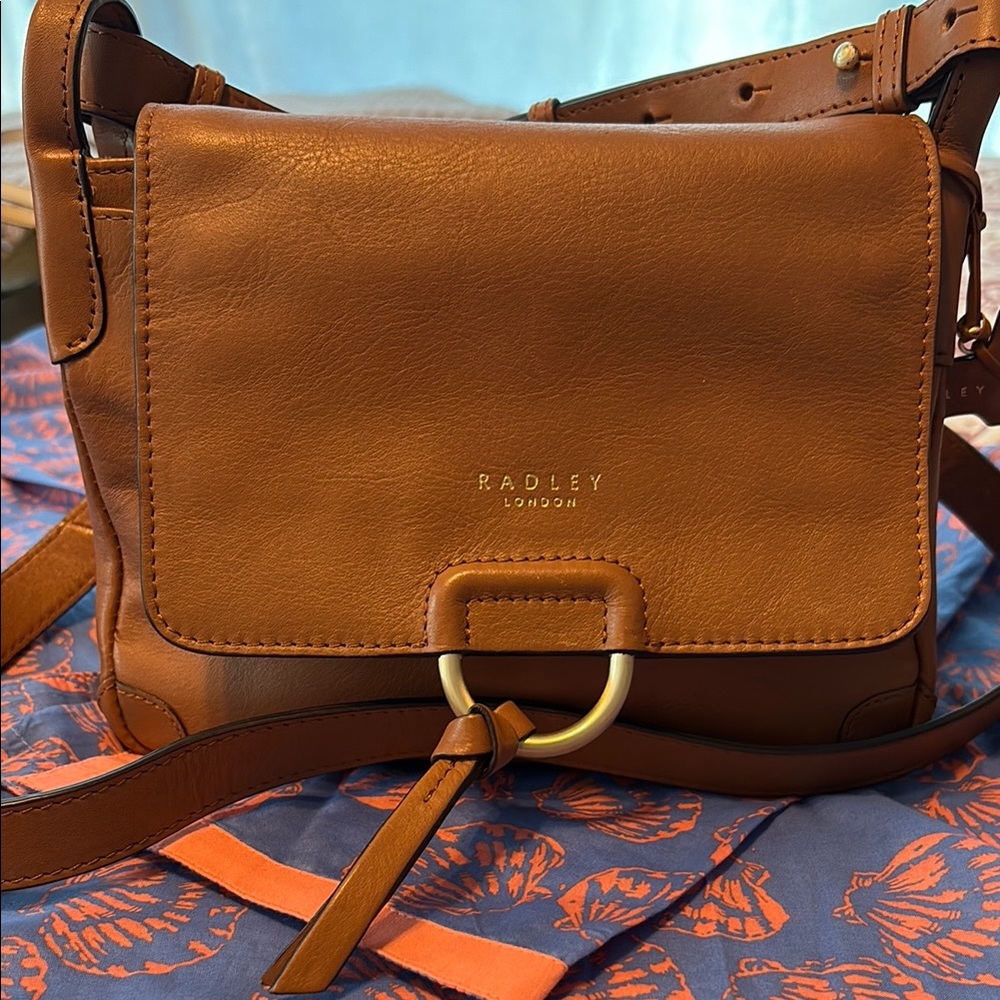 Radley London Tan Crossbody Bag with Brass Hardware